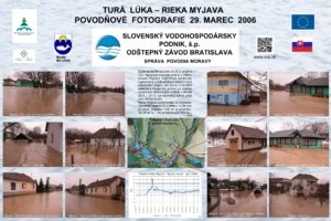 poster povodňové fotografie rieky Myjava