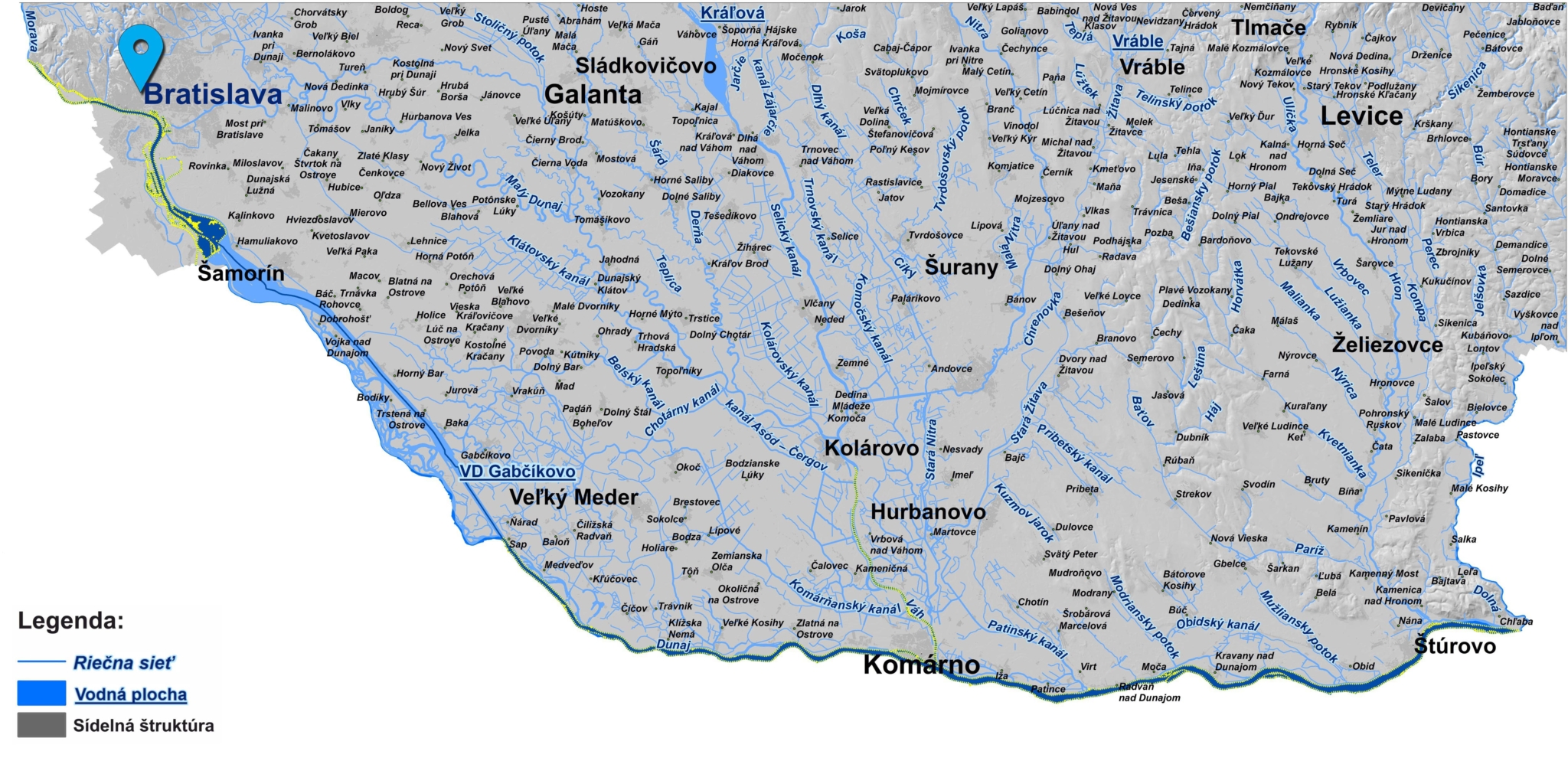 mapa závodu Dunaja Bratislava