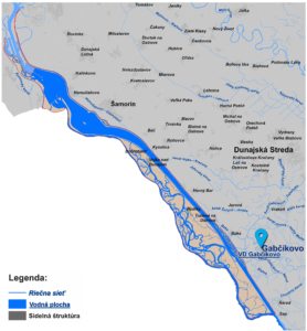 mapa závodu Vodného diela Gabčíkovo