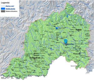 mapa správy povodia horného Ipľa Lučenec