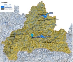mapa správy povodia horného Váhu Ružomberok