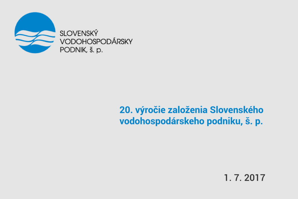 pozvánka na 20. výročie založenia Slovenského vodohospodárskeho podniku